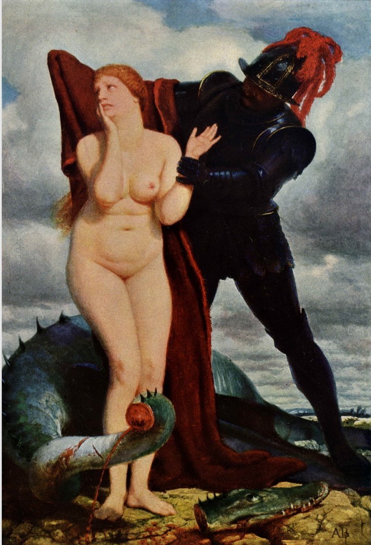 Angelika, von einem Drachen bewacht tekijältä Arnold Böcklin