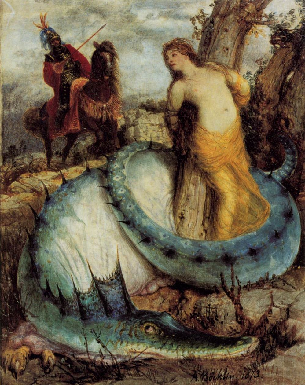 Angelika, von einem Drachen bewacht tekijältä Arnold Böcklin