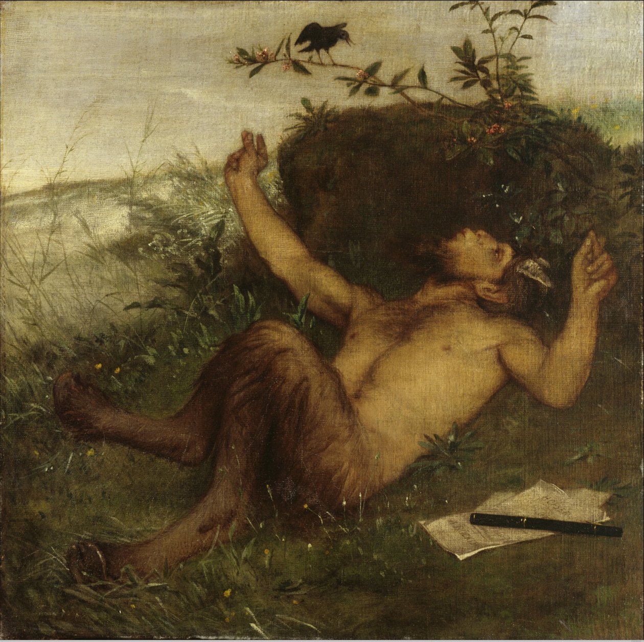 Faun einer Amsel zupfeifend tekijältä Arnold Böcklin