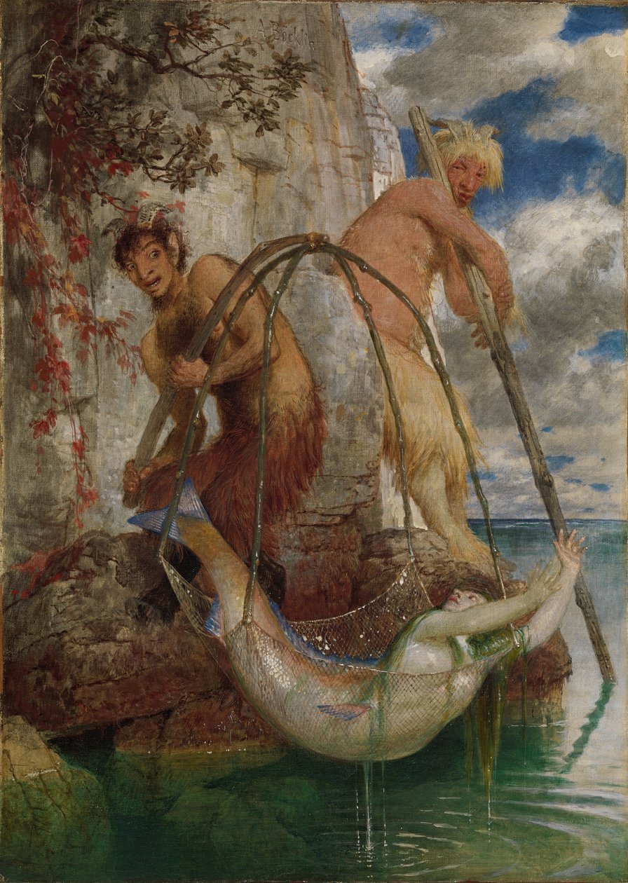 Zwei fischende -ruutu tekijältä Arnold Böcklin