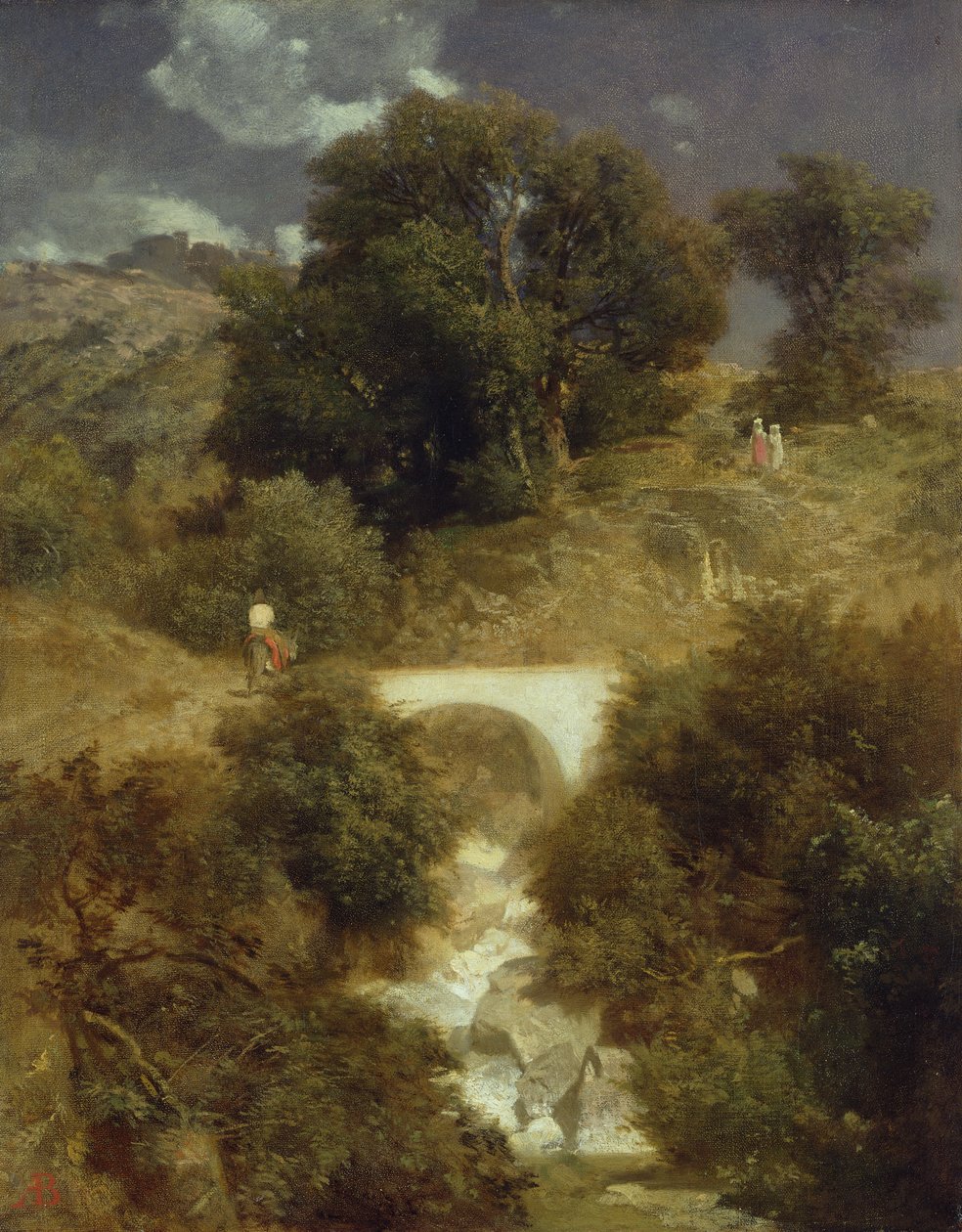 Roomalainen maisema sillalla, 1863 tekijältä Arnold Böcklin