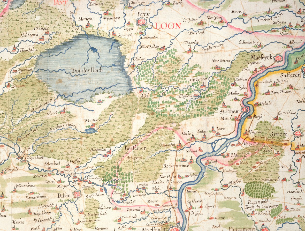Flanderin kartta kolmikymmenvuotisen sodan aikana (1618-48), "Theater des guerres entre le roy d