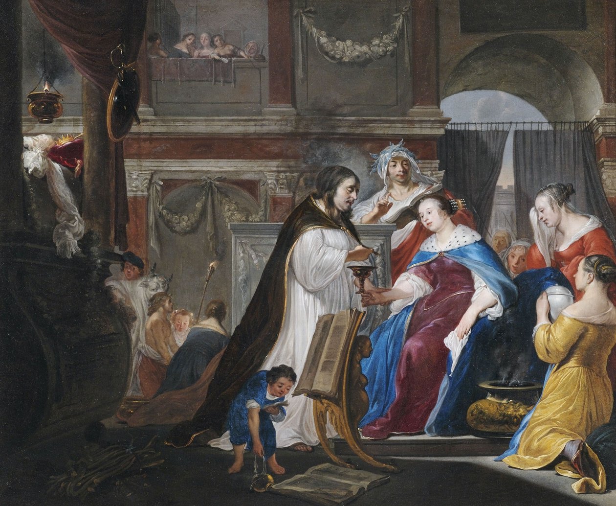 Die Trauerfeier der Königin Artemisia für König Mausolos tekijältä Arnold Houbraken
