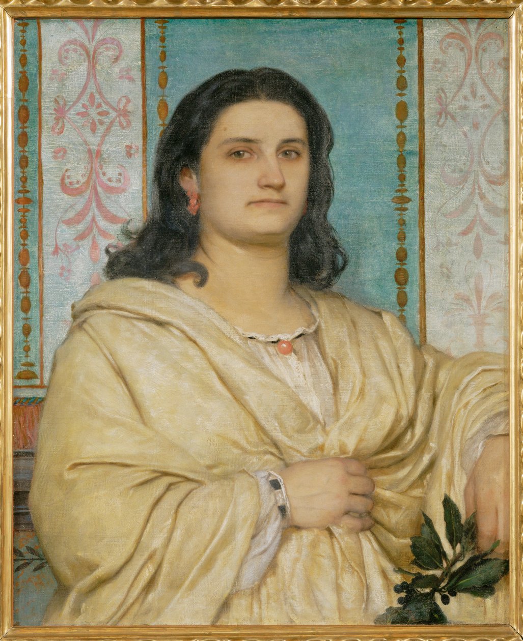 Bildnis Angela Boecklin als Muse - Muotokuva Angela Boecklinista muusana ... (maalaus kankaalle) tekijältä Arnold Böcklin