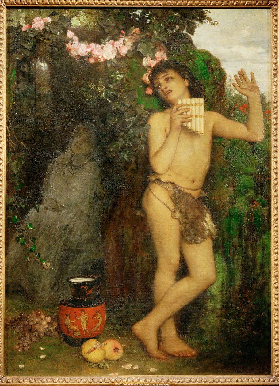 Die Klage des Schaefers - Paimenen valitus ... (maalaus kankaalle) tekijältä Arnold Böcklin