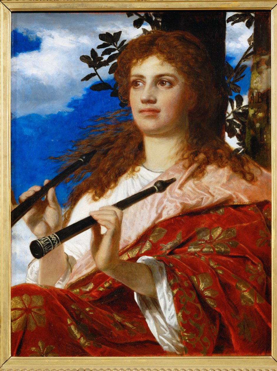 Die Muse des Anakreon - Anakreonin muusa ... (maalaus kankaalle) tekijältä Arnold Böcklin