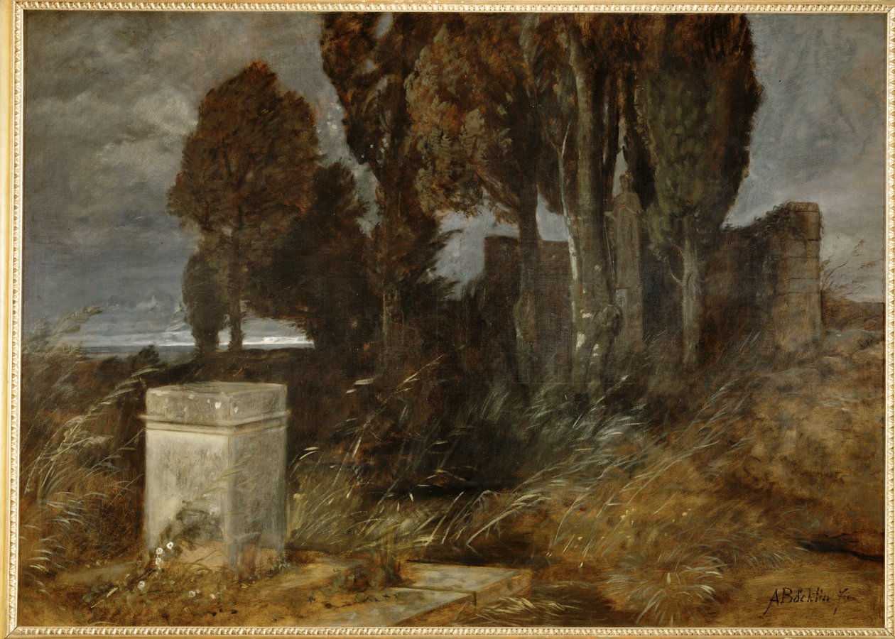 Heiligtum des Herakles - Herakleen pyhäkkö ... (maalaus kankaalle) tekijältä Arnold Böcklin