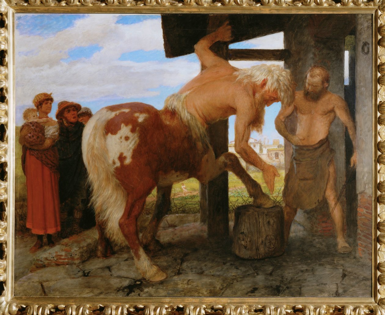 Kentaur in der Dorfschmiede - Kentauri kyläsepän luona ... tekijältä Arnold Böcklin