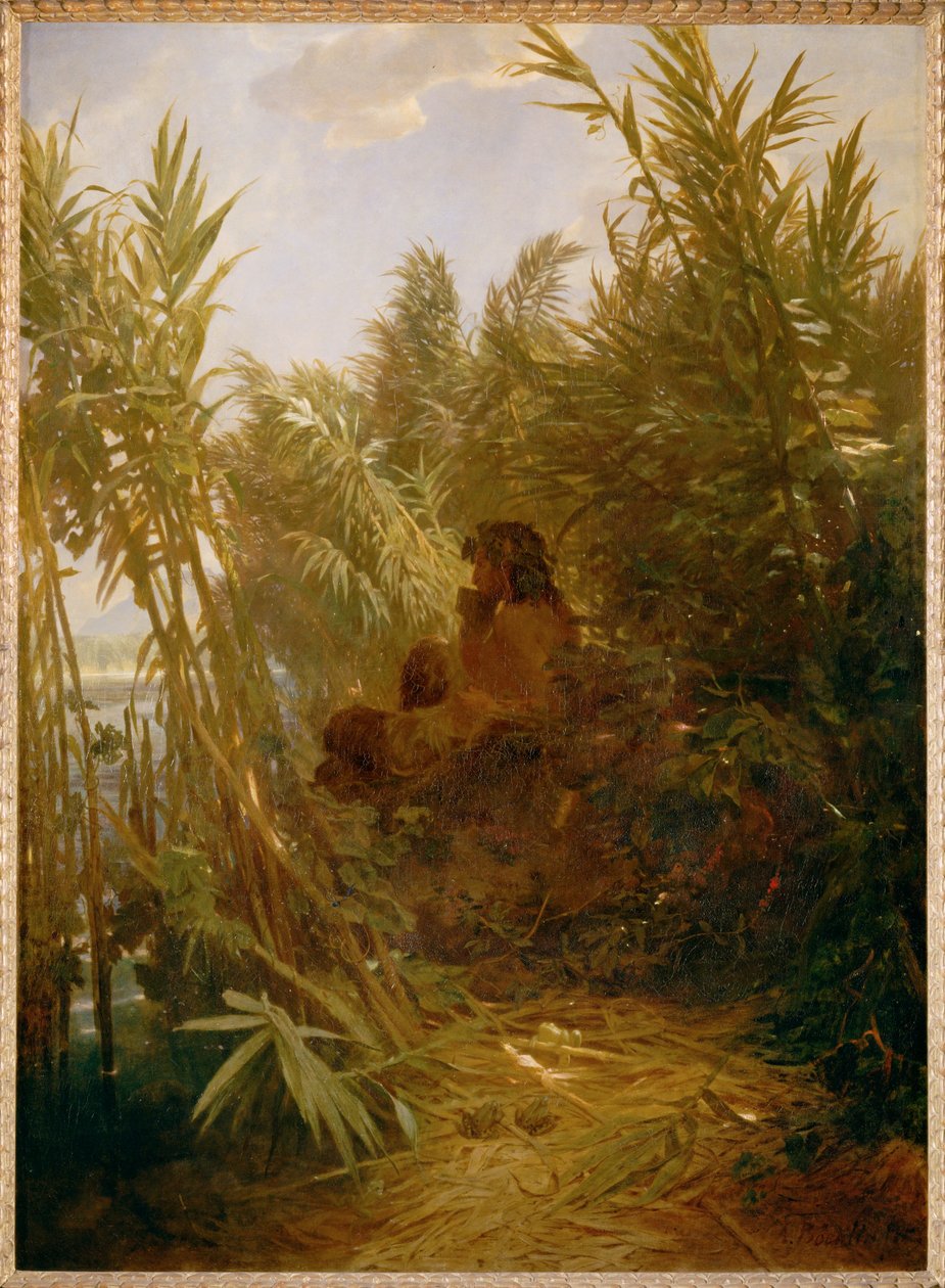 Pan im Schilf - Pan in the reeds ... (maalaus kankaalle) tekijältä Arnold Böcklin