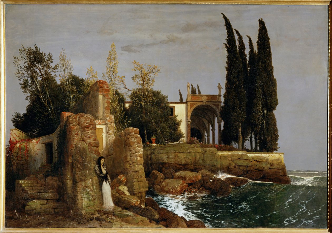 Villa meren rannalla ... (maalaus kankaalle) tekijältä Arnold Böcklin