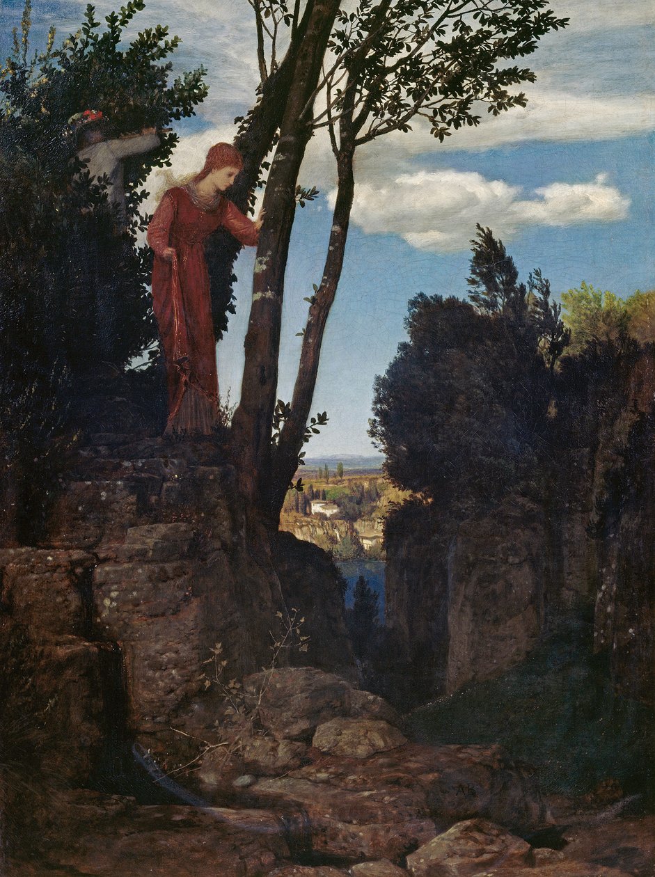 Maisema, joka on tyypillistä Firenzen ympäristölle tekijältä Arnold Böcklin