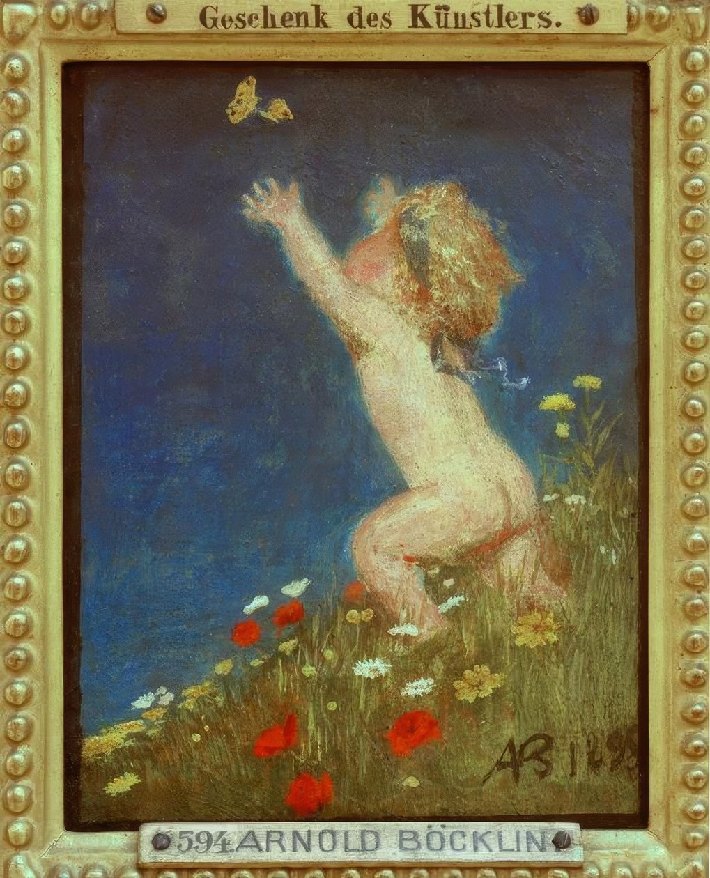 Nacktes Kind mit blonden Haaren tekijältä Arnold Böcklin