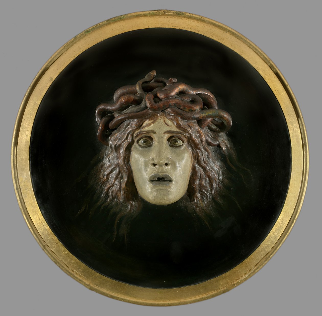 Kilpi, jossa on Meduse kasvot, 1897 tekijältä Arnold Böcklin