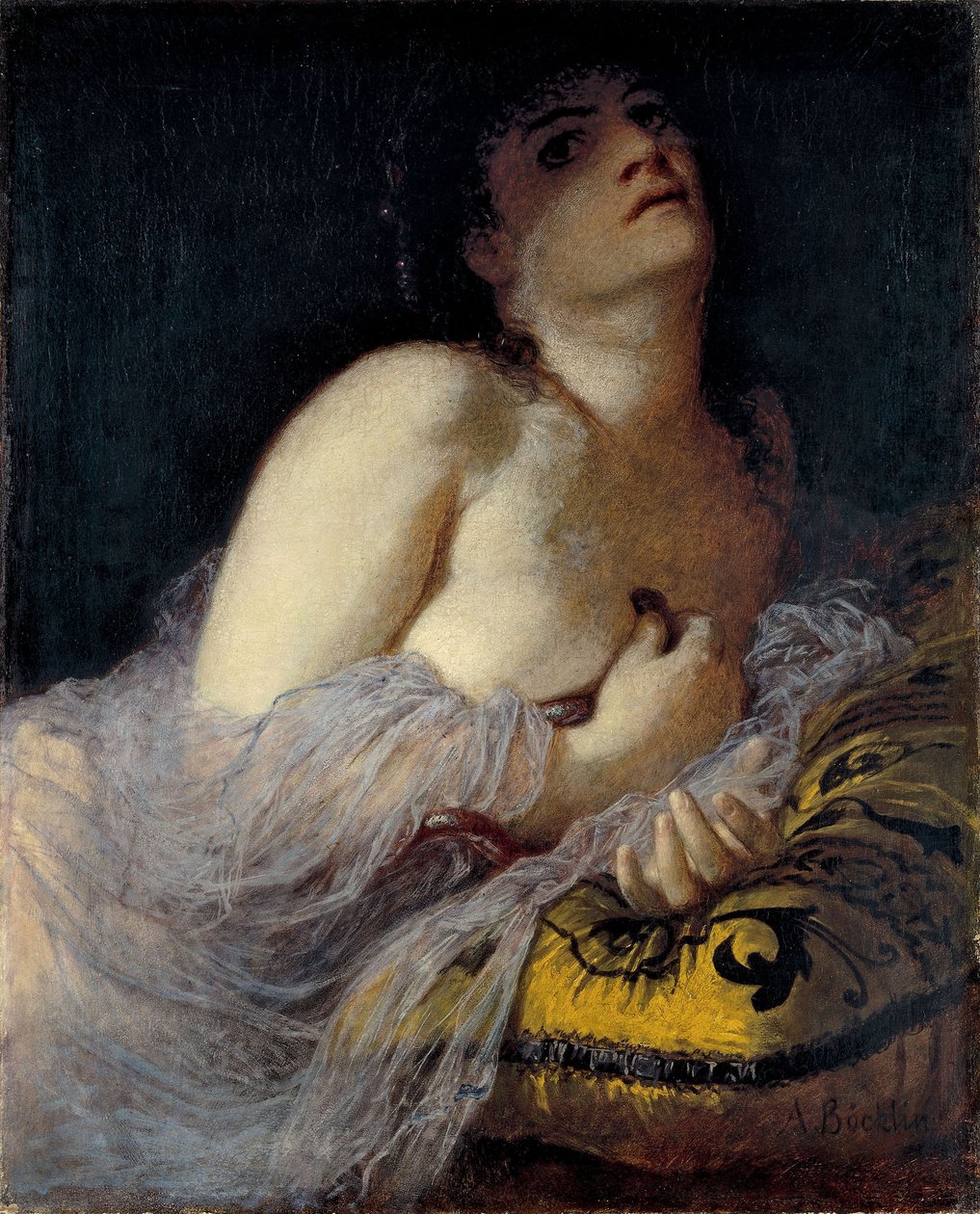 Kleopatran kuolema ensimmäinen versio tekijältä Arnold Böcklin