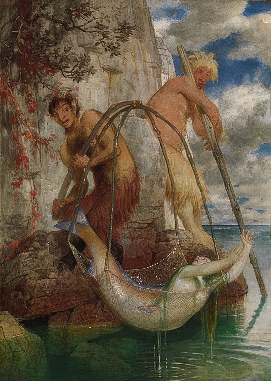 Kaksi kalastuspaneelia. 1874 tekijältä Arnold Böcklin