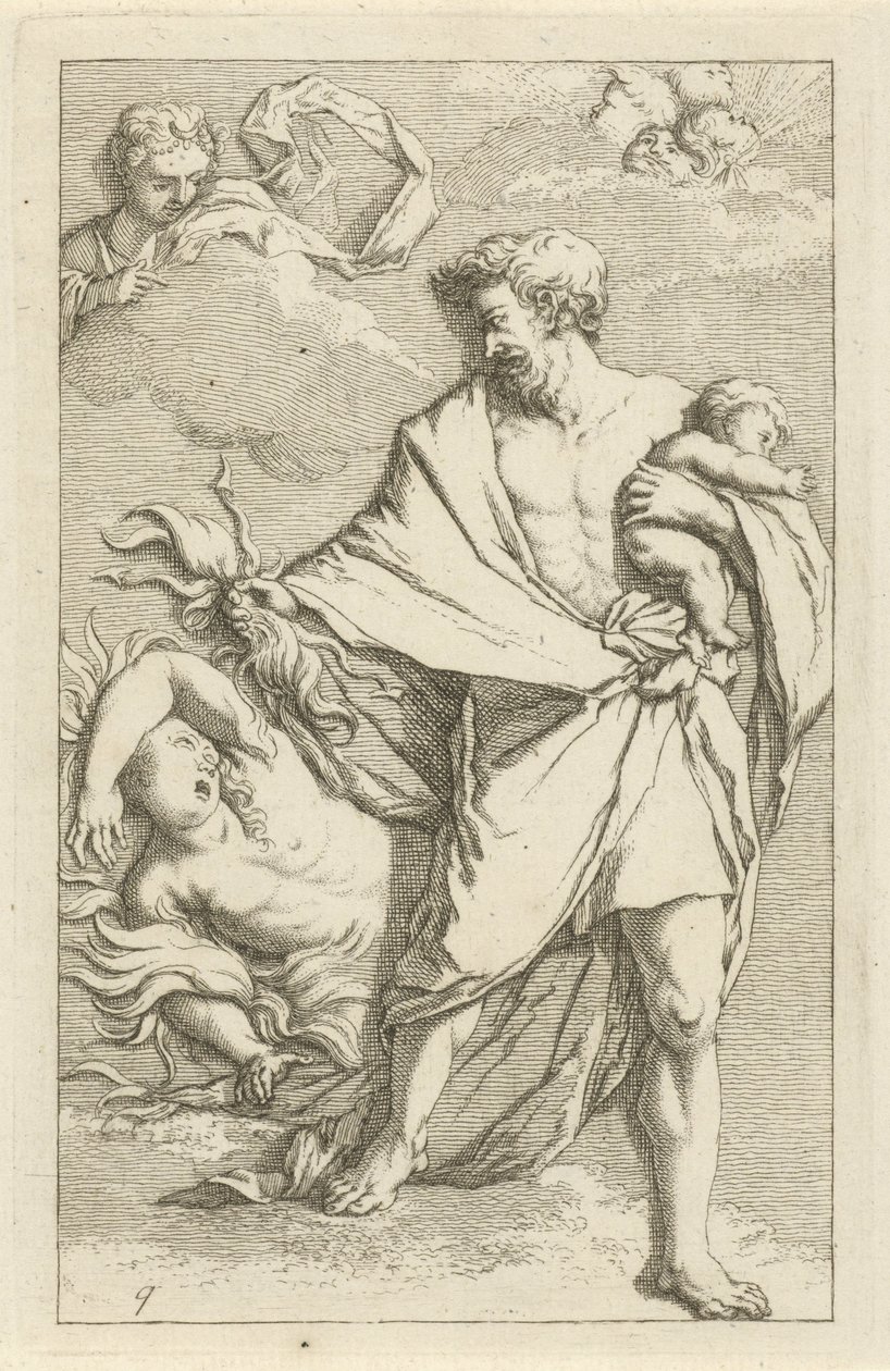 Jupiter ja Semele Syntikohtaus, avoin maalareille, kuvanveistäjille jne. (sarjan nimi) tekijältä Arnold Houbraken
