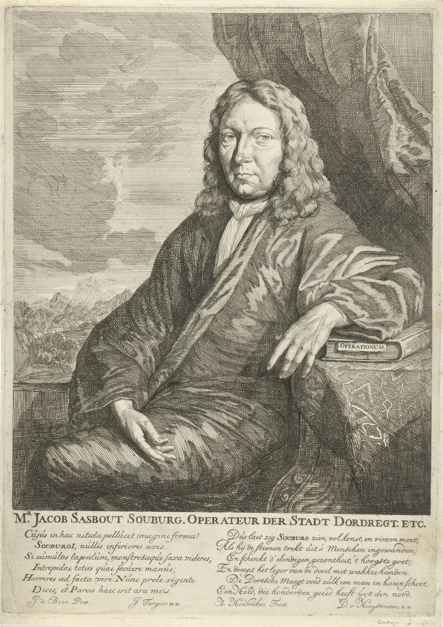 Jacob Sasbout Souburgin muotokuva herra Jacob Sasbout Souburg. Dordregtin kaupungin operaattori. jne. (otsikko objektissa) tekijältä Arnold Houbraken