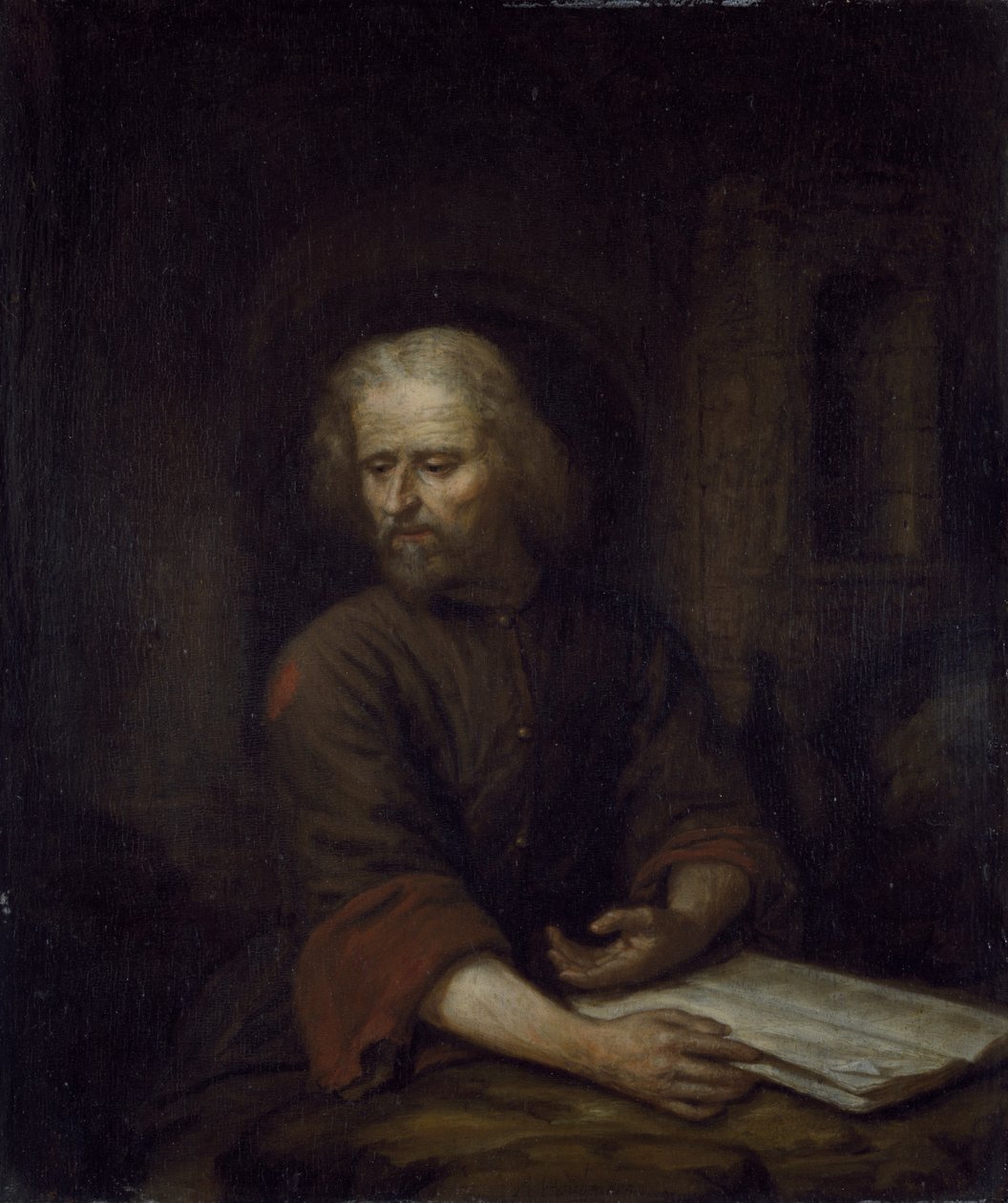 St. Jerome (öljy paneelissa) tekijältä Arnold Houbraken