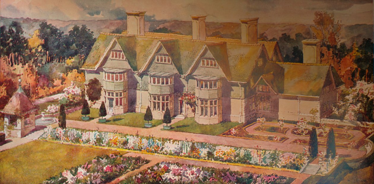 "House at Troon, Ayrshire", vuodelta 1910 tekijältä Arnold Mitchell