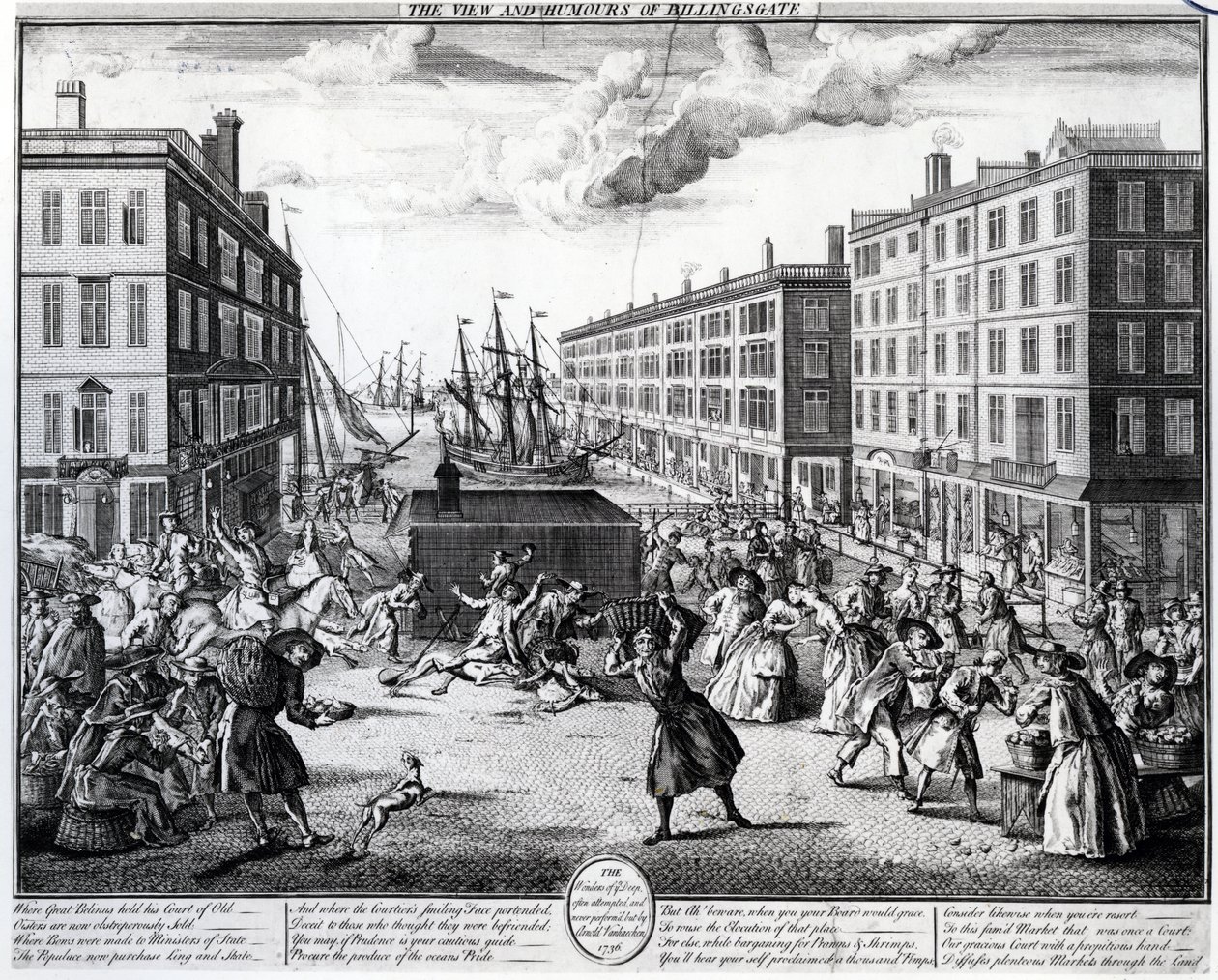 Billingsgaten näkemys ja huumori, 1736 tekijältä Arnold van Haecken