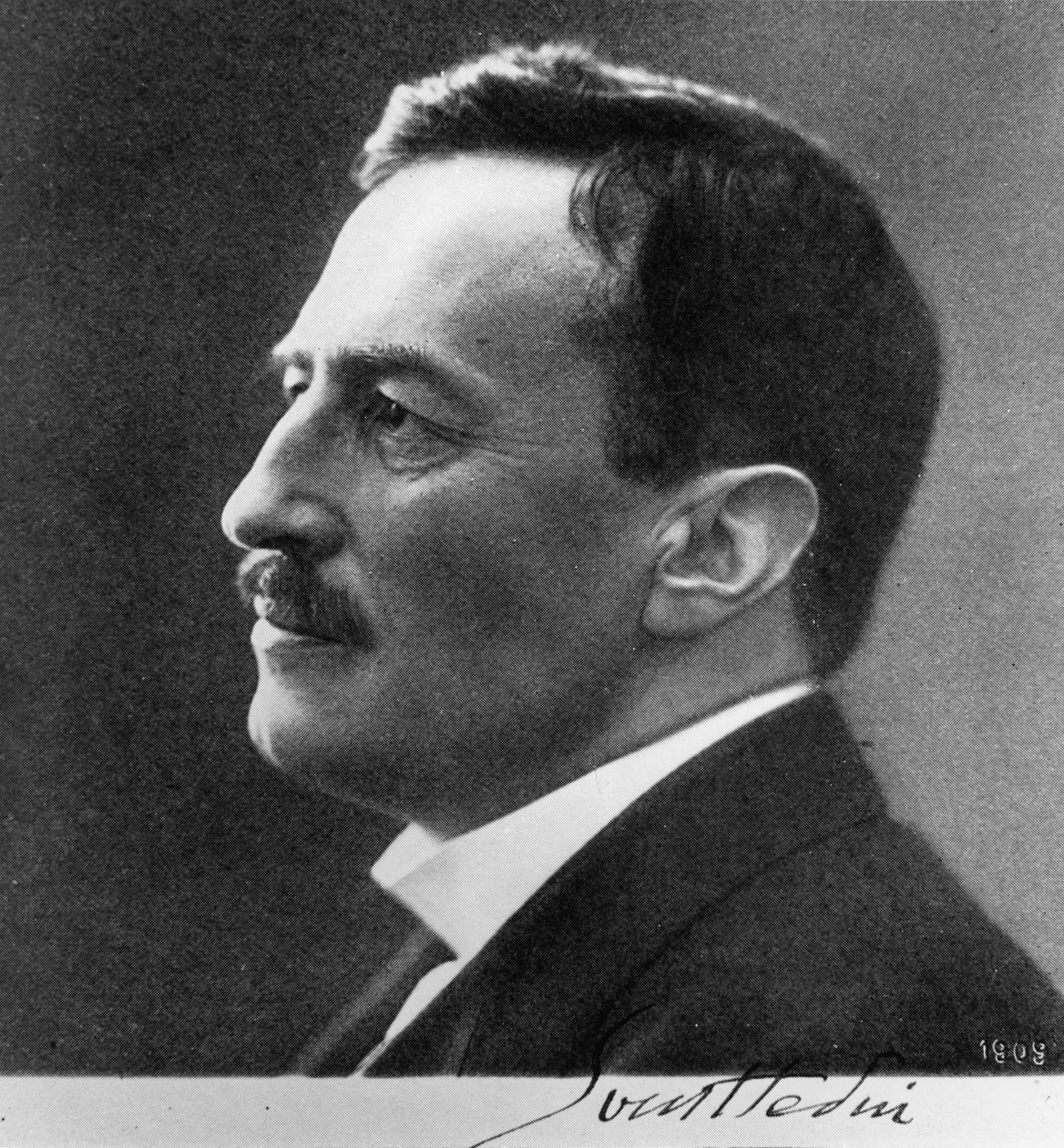 Muotokuva Sven Anders Hedinistä (1865-1952) 1909 (bw kuva) tekijältä Aron Jonason