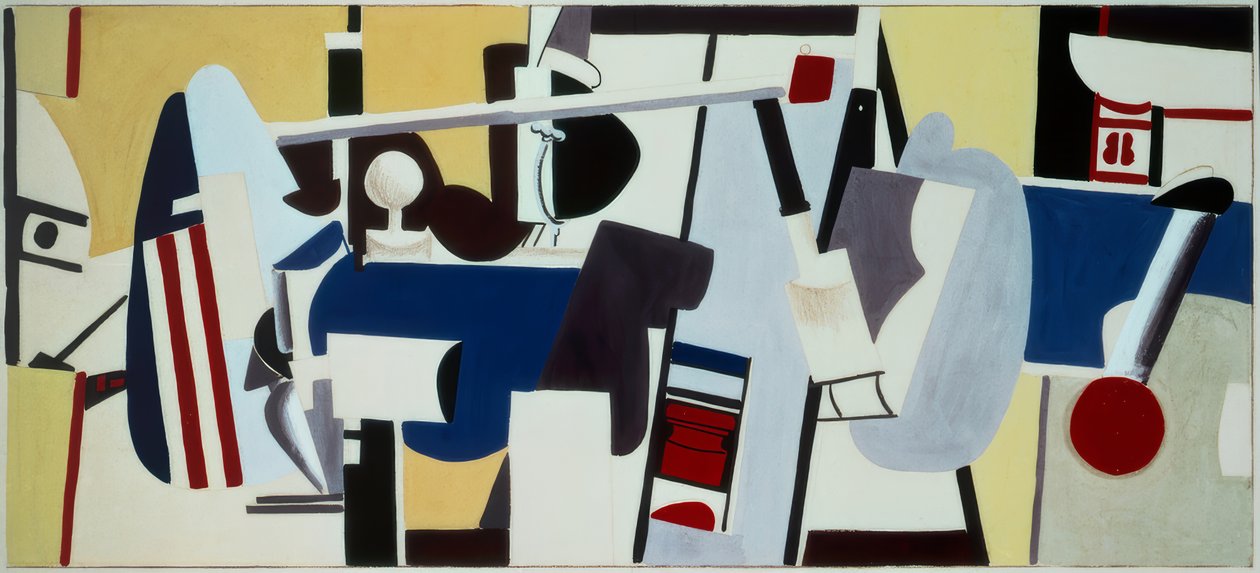 Tutkimus seinämaalausta varten hallintorakennuksessa, Newark Airport, New Jersey tekijältä Arshile Gorky