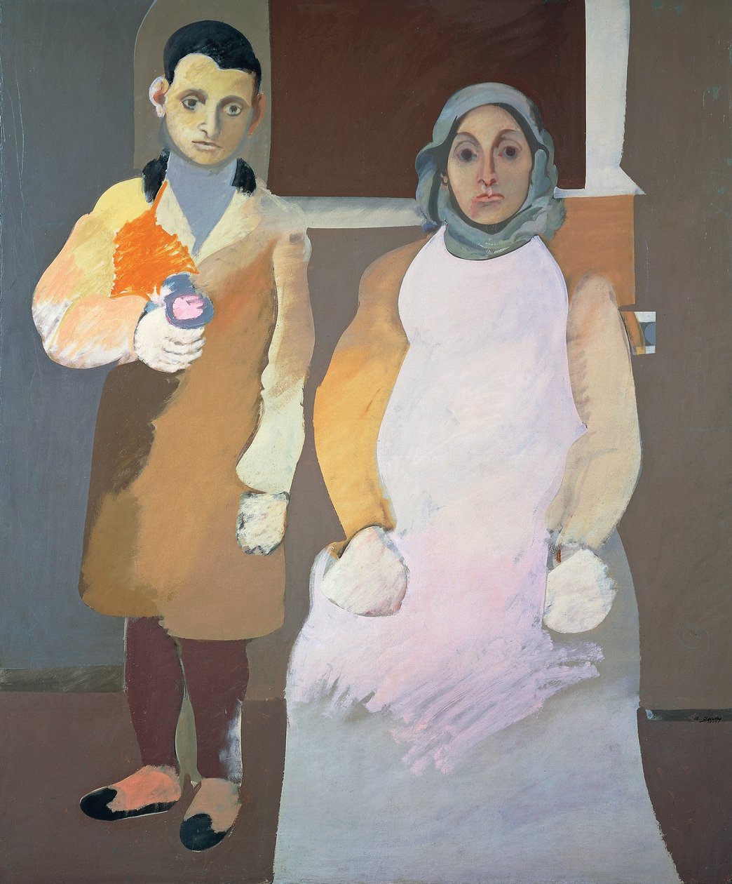 Taiteilija ja hänen äitinsä, noin 1926-1936, Arshile Gorky (1904-1948), öljy kankaalle tekijältä Arshile Gorky