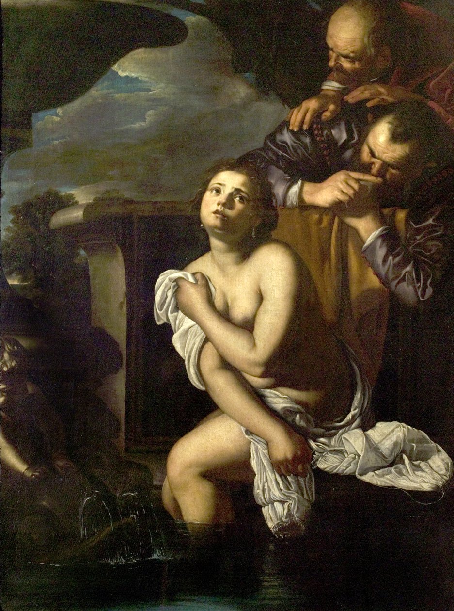 Susannah ja vanhimmat (öljy kankaalle) tekijältä Artemisia (attr.to) Gentileschi