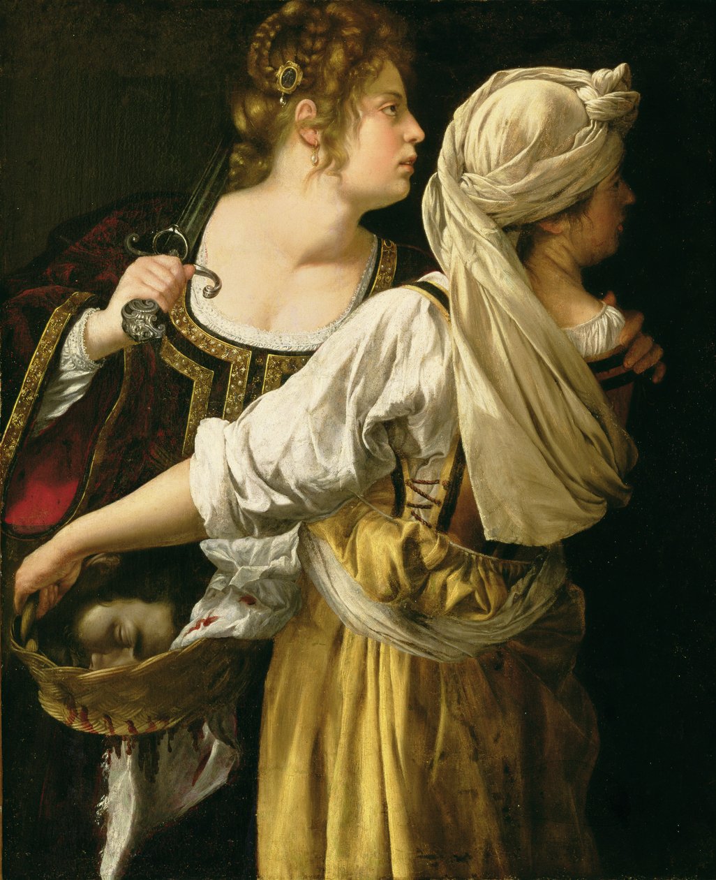 Judith ja hänen palvelijansa (öljy kankaalle) tekijältä Artemisia Gentileschi
