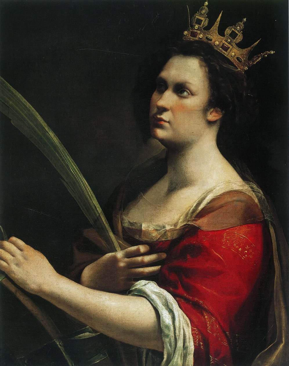 Omakuva Pyhänä Katariina Aleksandrialaisena, n. 1618. tekijältä Artemisia Gentileschi