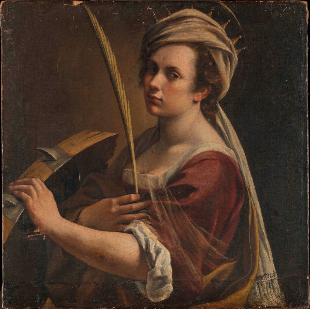 Omakuva Pyhänä Katariina Aleksandrialaisena, noin 1616. tekijältä Artemisia Gentileschi
