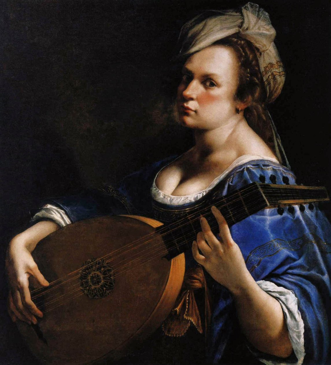 Omakuva luutun soittajana, n. 1615-1818 tekijältä Artemisia Gentileschi