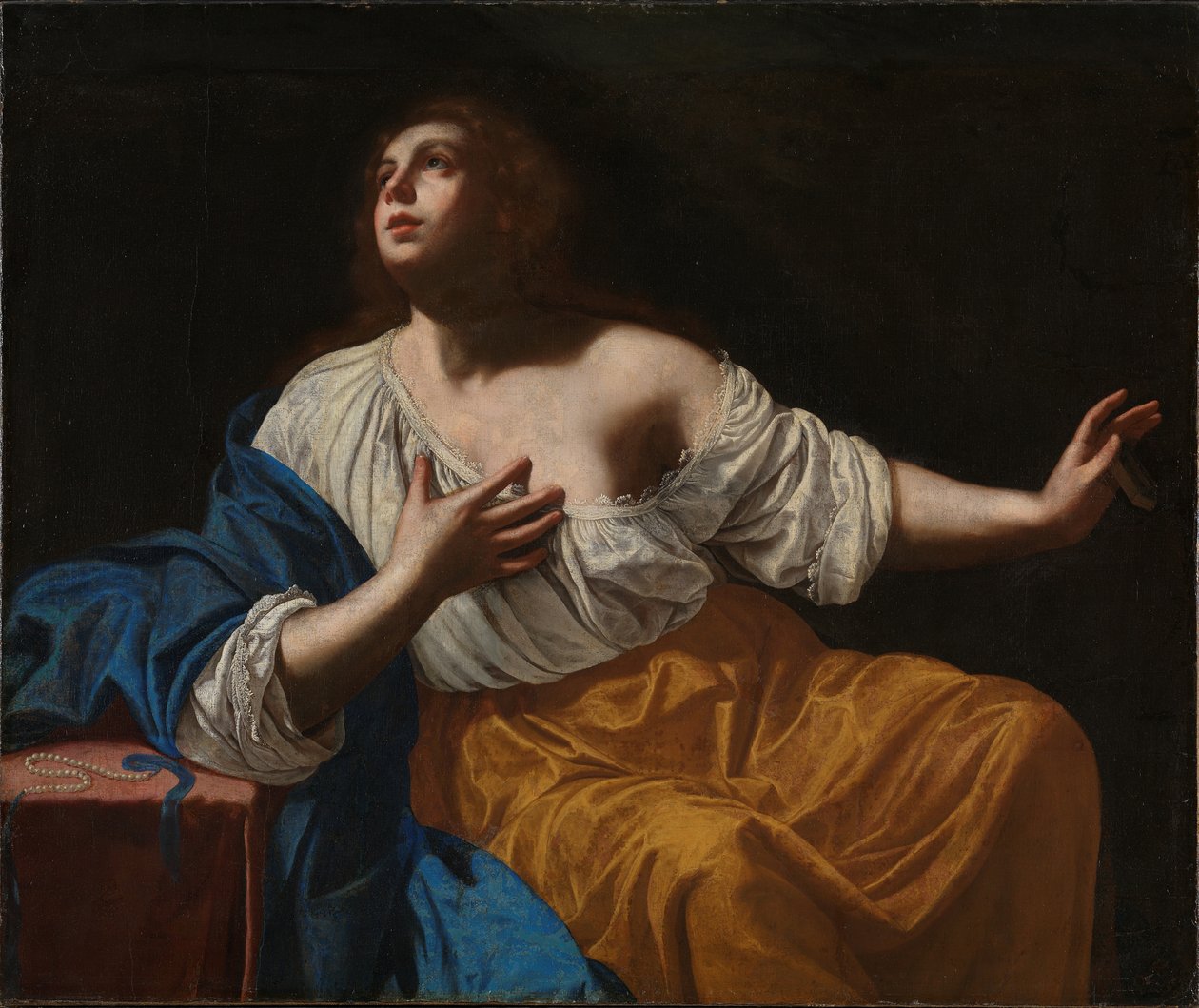 Katuva Maria Magdaleena, n. 1640. tekijältä Artemisia Gentileschi
