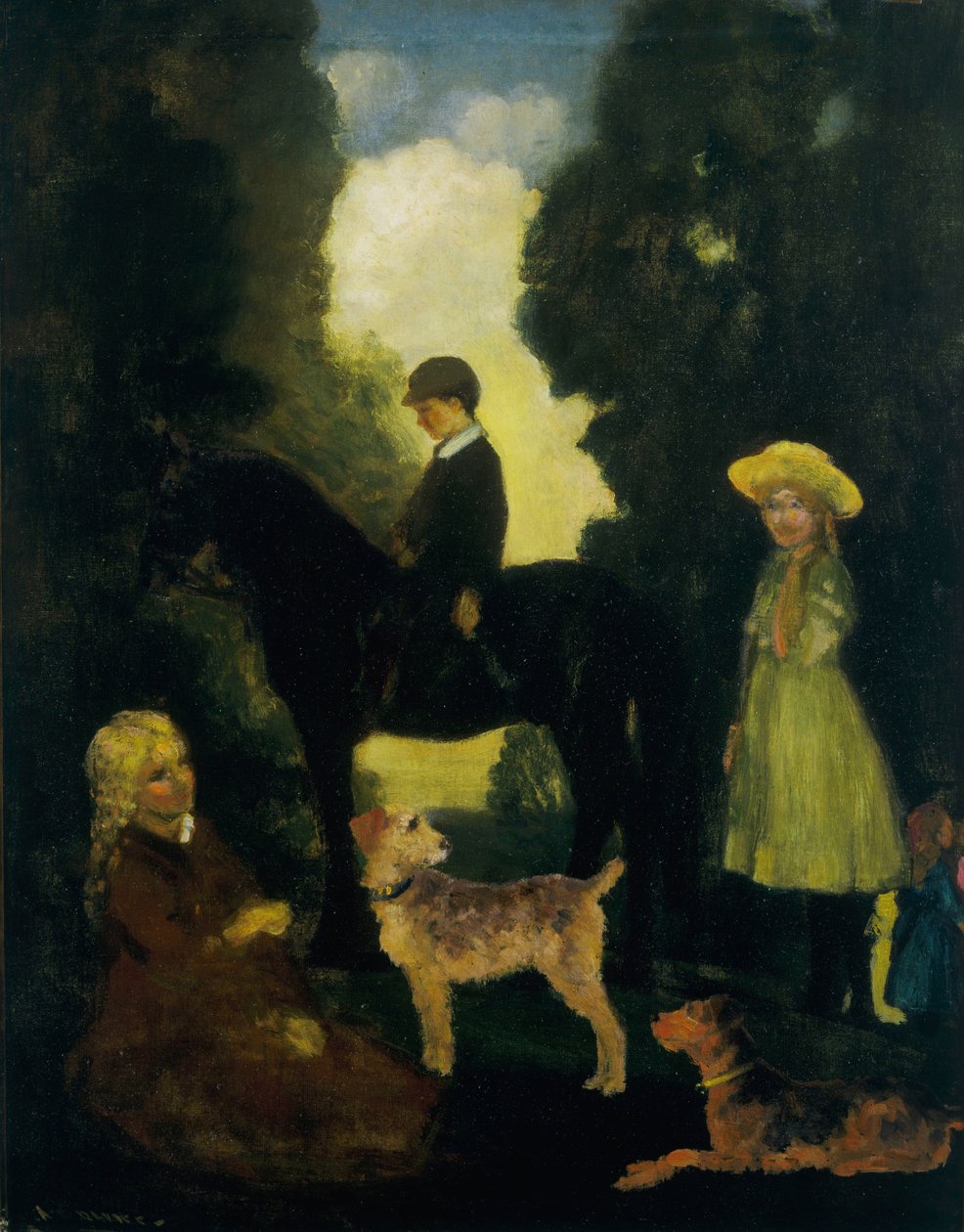 Lapset, koirat ja poni tekijältä Arthur Bowen Davies