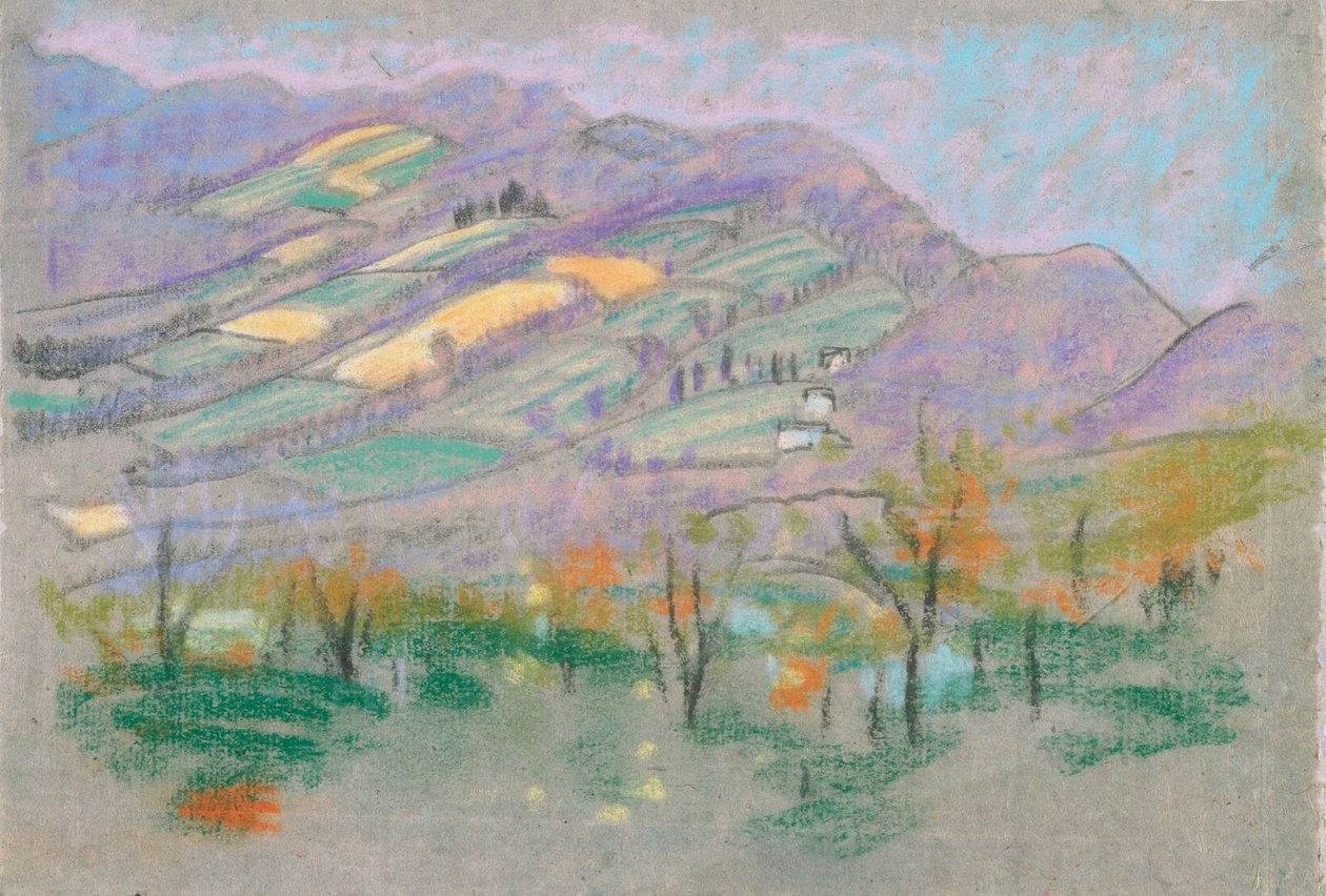 maisema violetilla vuorilla A.B. Daviesin kirja, painos -50, 50 tekijältä Arthur Bowen Davies