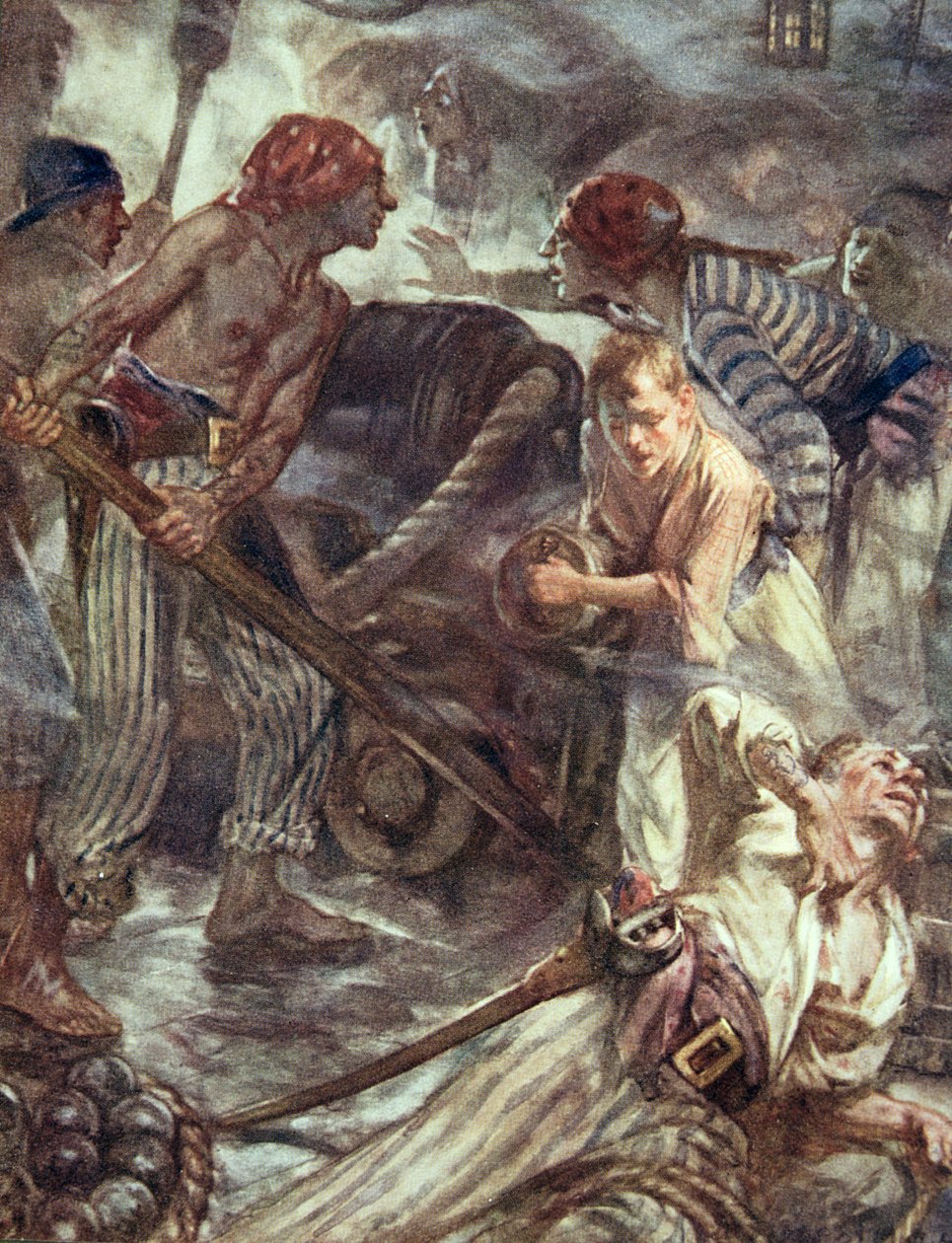 The Fighting Temeraire, kuvitus Henry Newboltin (1862-1938) teoksesta "Drake