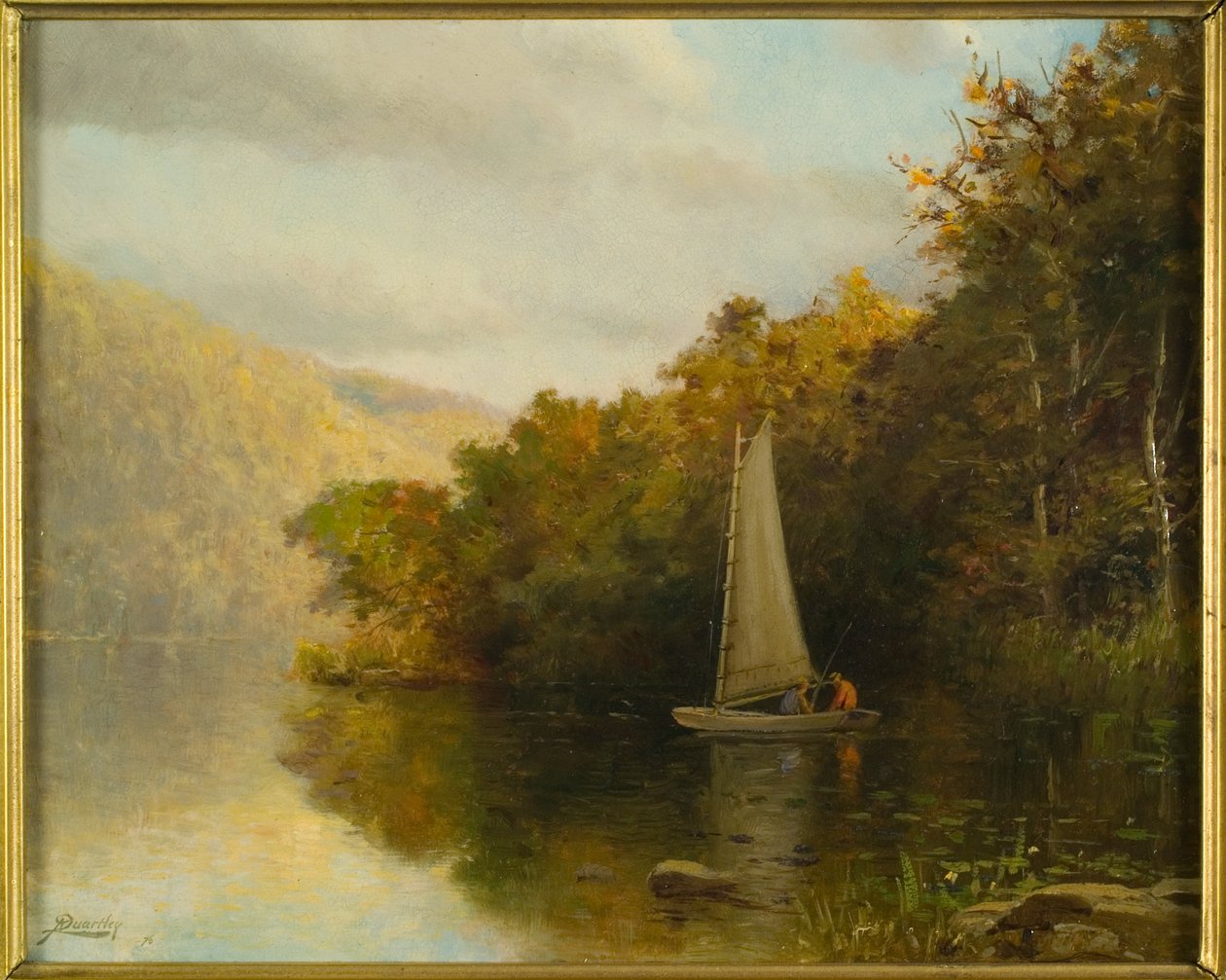 Purjevene joella, n. 1875 tekijältä Arthur Quartley