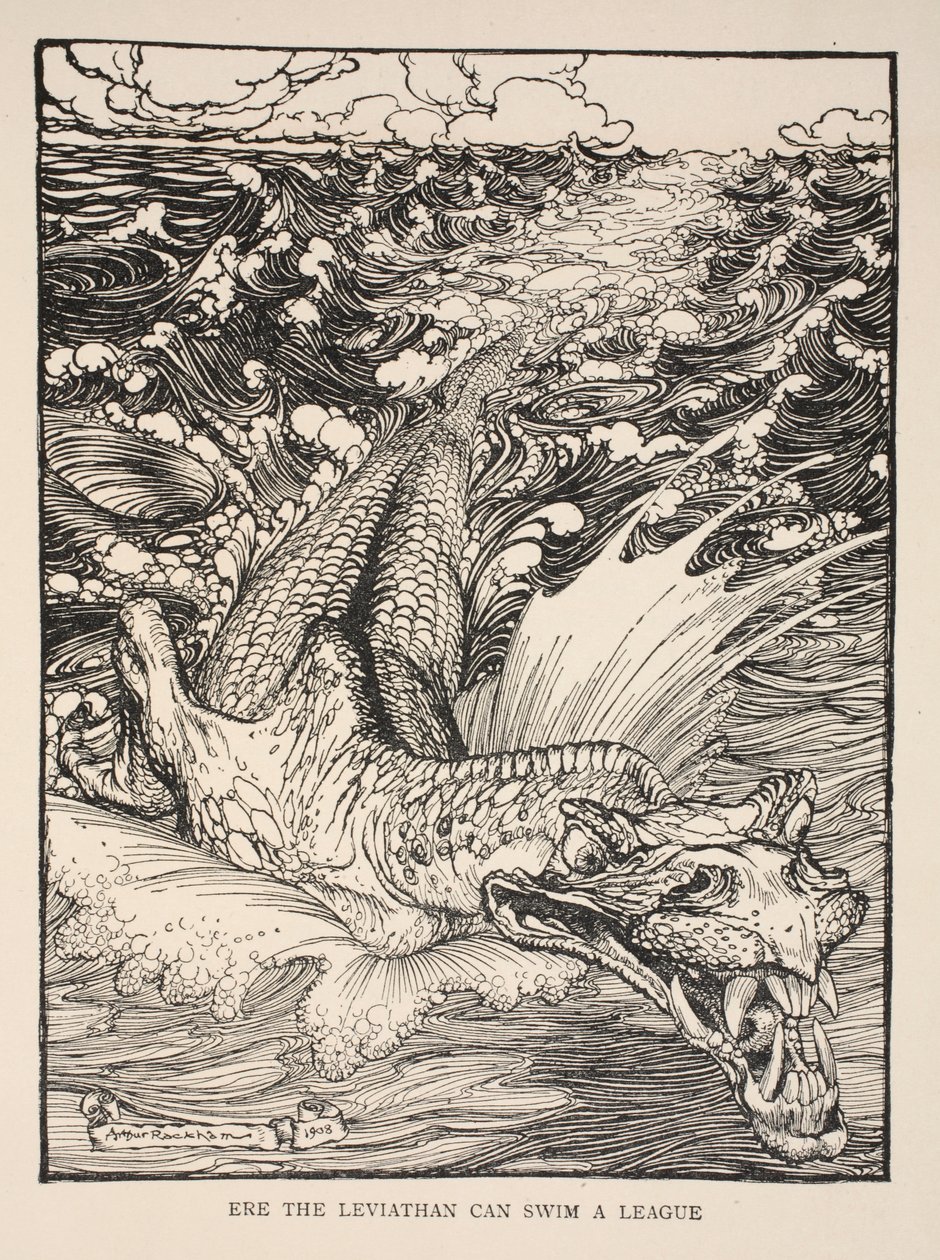 Ennen kuin Leviathan voi uida liigaa, kuvitus William Shakespearen teoksesta "Kesäyön unelma", 1908 tekijältä Arthur Rackham