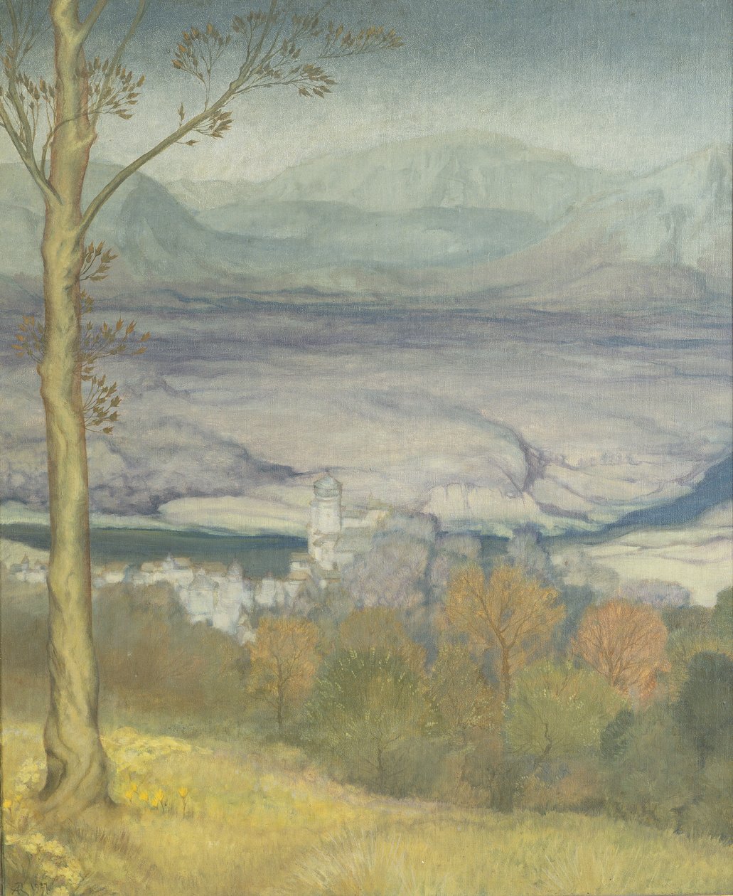 Maisema, noin 1920 tekijältä Arthur Rackham