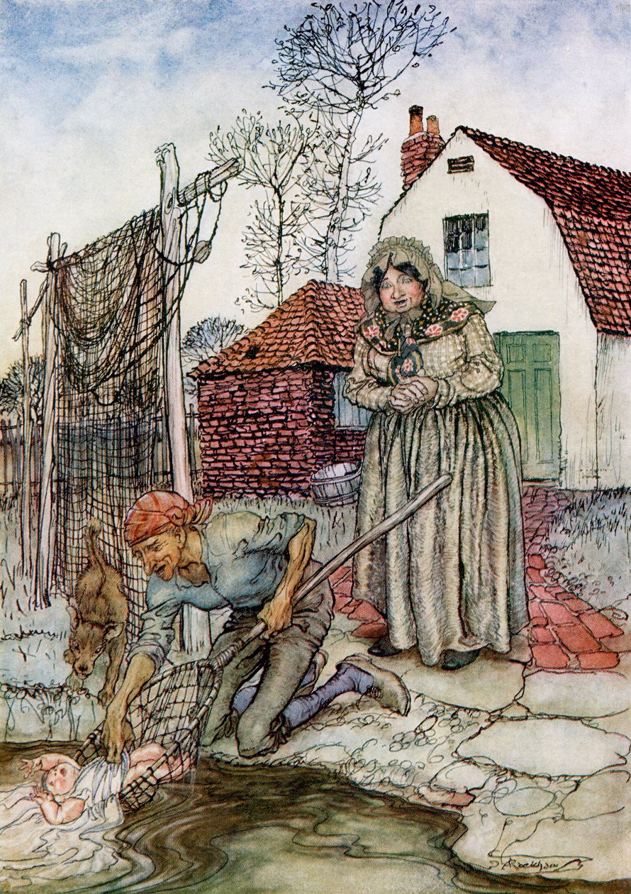 Kala ja sormus, F.A. Steelin englanninkielisistä satuista, 1927 tekijältä Arthur Rackham