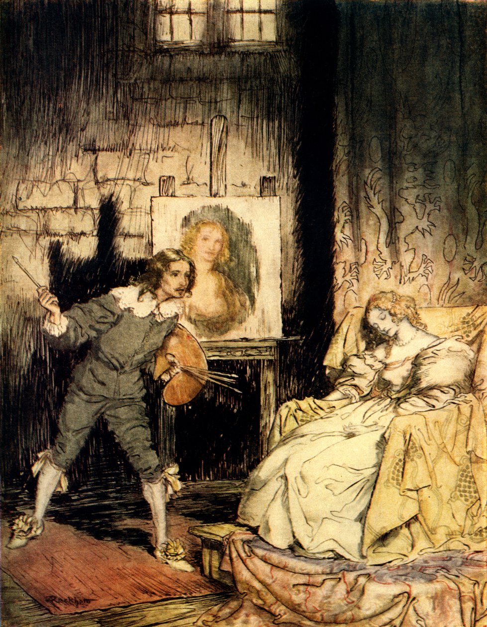 Edgar Allan Poen soikea muotokuva tekijältä Arthur Rackham