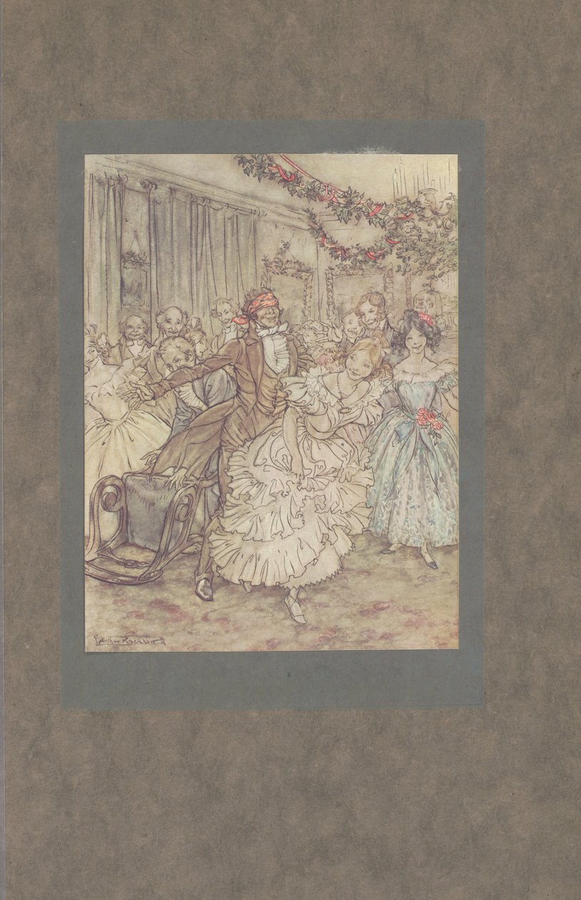 "Tapa, jolla hän meni sen pullean sisaren jälkeen pitsipukussa!", 1915 tekijältä Arthur Rackham