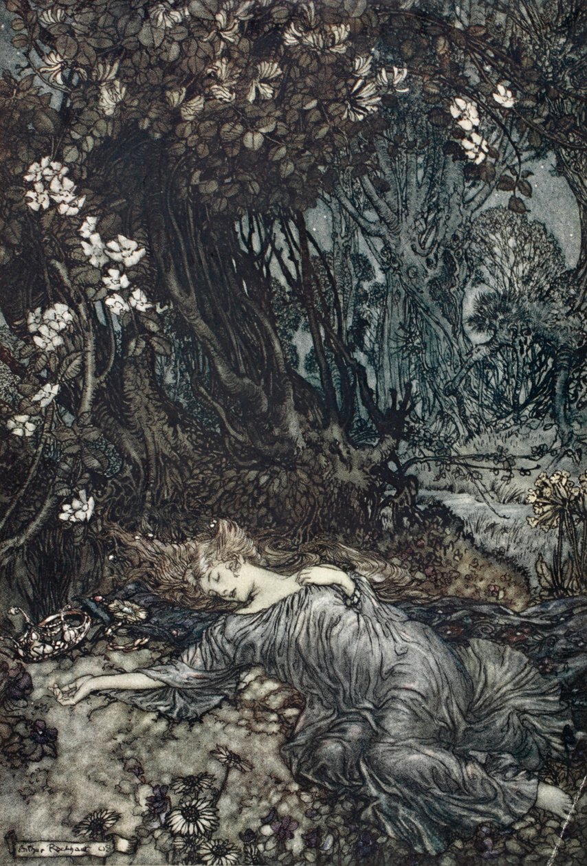 Titania nukkumassa, kuvitus William Shakespearen teoksesta 