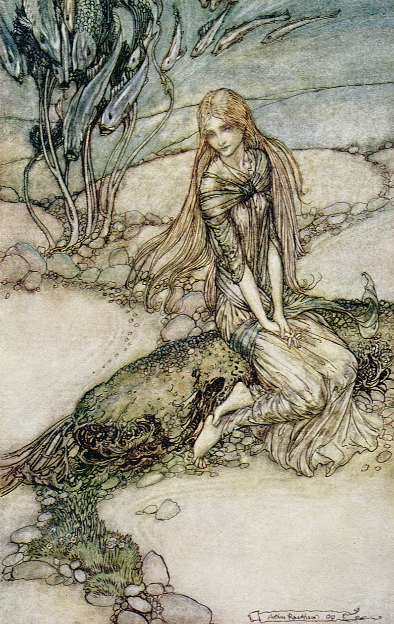 Undine, kuvitus paroni Friedrich de la Motte Fouquen (1777-1843) kirjasta 1909 tekijältä Arthur Rackham
