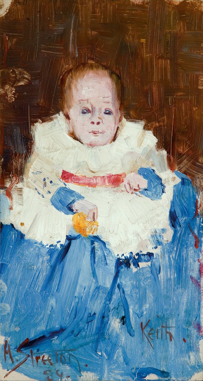 Oranssi, sininen ja valkoinen (Keithin muotokuva) tekijältä Arthur Streeton