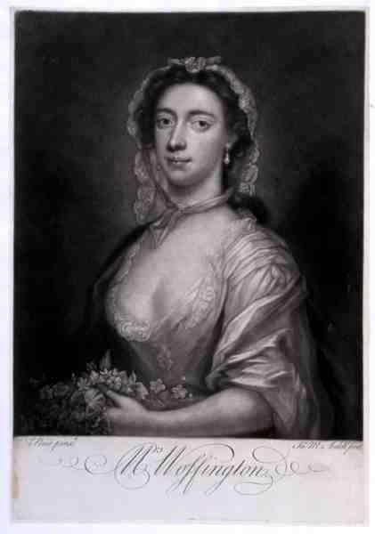 Mrs Woffington, kaiverrus James McArdell (n. 1729-65) (kaiverrus) tekijältä Arthur (after) Pond