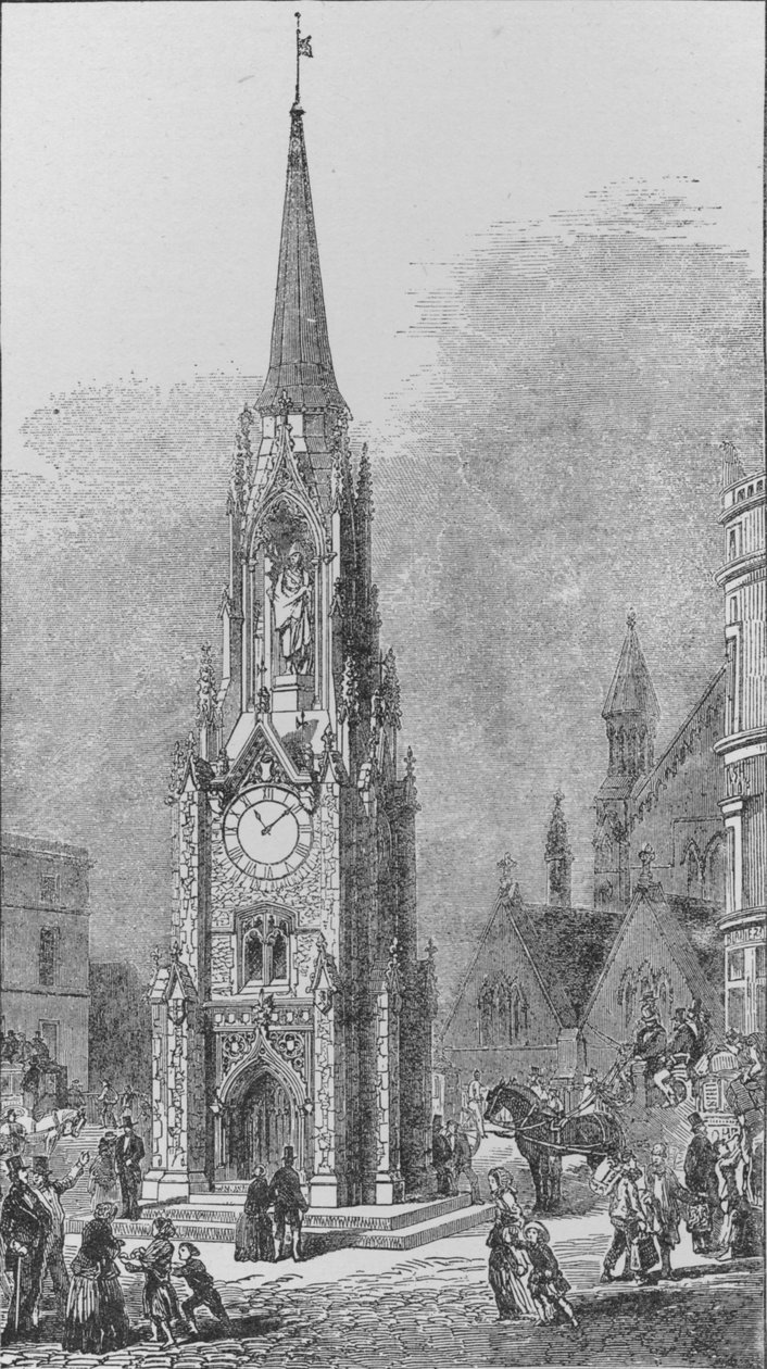 Wellington Testimonial Clock Tower, joka seisoi South End of London Bridgessä, sellaisena kuin se näyttää tekijältä Arthur Ashpitel