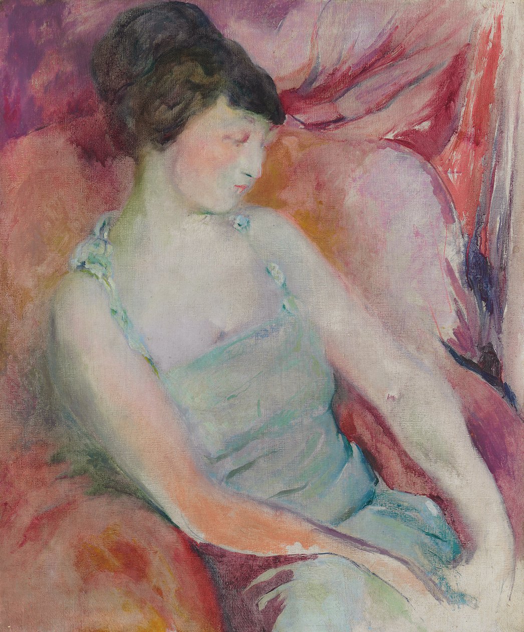Helen Fleck Seyffertin muotokuva, n. 1921 (öljy kankaalle) tekijältä Arthur Beecher Carles