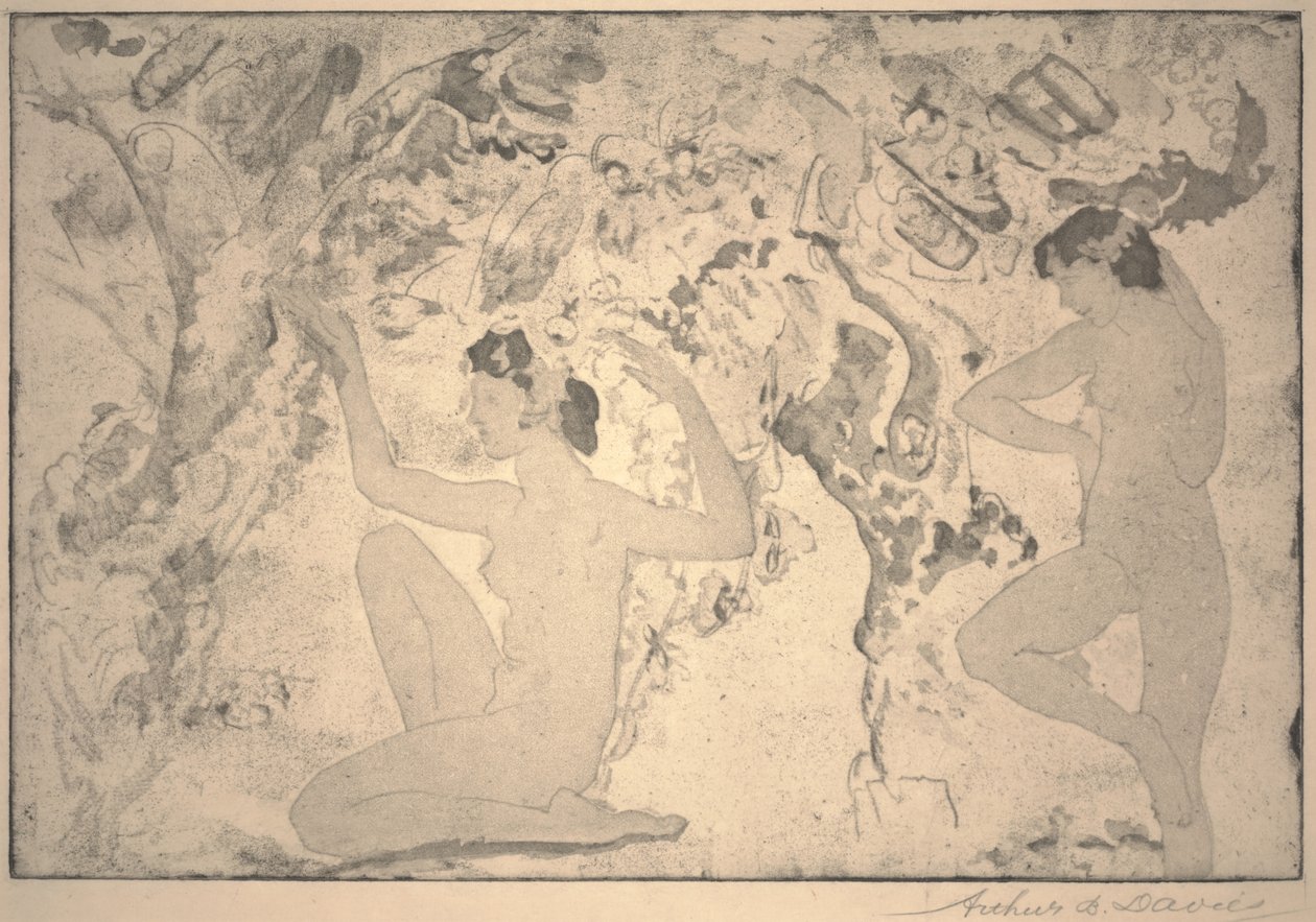Kulma kaunotar, printti Ernest Haskell, 1918 tekijältä Arthur Bowen Davies