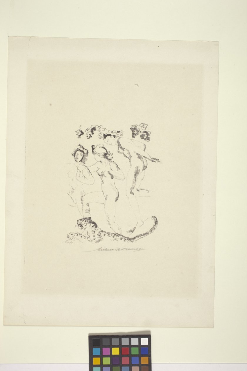 Bacantes (litografia) finlandesa tekijältä Arthur Bowen Davies
